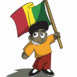 Petit jama�quain sur fond blanc
