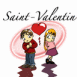 Amoureux timides avec aur�ole rose St Valentin