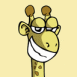 Girafe souriant de toutes ses dents, portrait