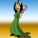 Femme de type manga, fond d�grad�
