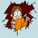Personnage ayant cass� l'�cran du mobile 