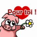 Cochon fleur "Pour toi"