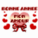 Coeur et rubans "Bonne ann�e mon amour"