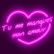 N�on coeur "Tu me manques mon amour"