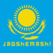 Drapeau kazakh, fond bleu (Borat)