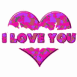 Coeur rose bris� "I love you"