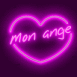 Coeur n�on "Mon ange"