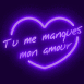 Coeur n�on "Tu me manques mon amour"