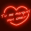 Coeur n�on "Tu me manques mon amour"