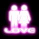 Couple n�on rose "Love"