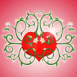 Coeur rose plante verte