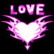 Coeur tribal n�on rose "Love"