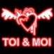 Coeur ail� n�on "Toi & moi"