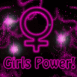 Symbole femme n�on "Girls power!"