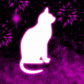 Chat n�on dans l'espace