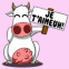 Vache tenant une pancarte "Je t'aimeuh!"