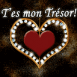 Bijou coeur dor� "T'es mon tr�sor"