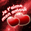 Coeurs dans l'espace "Je t'aime mon amour"