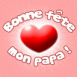 Coeur rose pastel "Bonne f�te mon papa!"