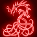 Dragon tribal n�on rouge