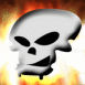T�te de mort et flammes
