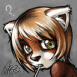 Fille chat, une sucette dans la bouche