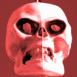 Cr�ne ricanant, fond rouge
