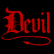"Devil" rouge sur fond noir