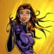 Femme en combinaison mauve
