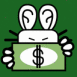 Lapin portant un billet dollar
