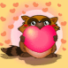 Raton laveur portant un coeur
