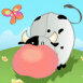 Vache broutant dans le pr�