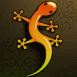 Salamandre sur fond brun