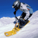 V�lo des neiges en action