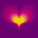 Coeur progressif jaune et violet 