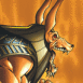 Anubis de profil, furieux