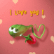 Spermy portant une rose "I love you"
