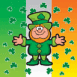 Lutin leprechaun, tr�fles et drapeau irlandais