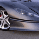 Voiture de sport grise, phares avant