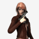Femme triste, un revolver � la main