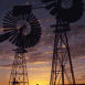 Eoliennes am�ricaines au cr�puscule