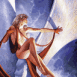 Femme allong�e sur du cristal