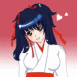 Fille en kimono et rubans