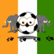 C�te d'ivoire: Drapeau et ballon de foot