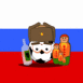 Russie: Drapeau et ballon de foot
