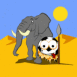 Ballon de foot avec un �l�phant