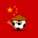 Chine: Drapeau et ballon de foot