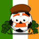 Irlande: Drapeau et ballon de foot