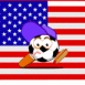Etats-unis: Drapeau et ballon de foot
