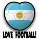 Argentine: Ballon en coeur "Love football"